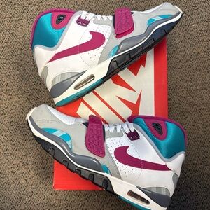Nike Air Trainer SC II Sneakers in White, Teal & Magenta